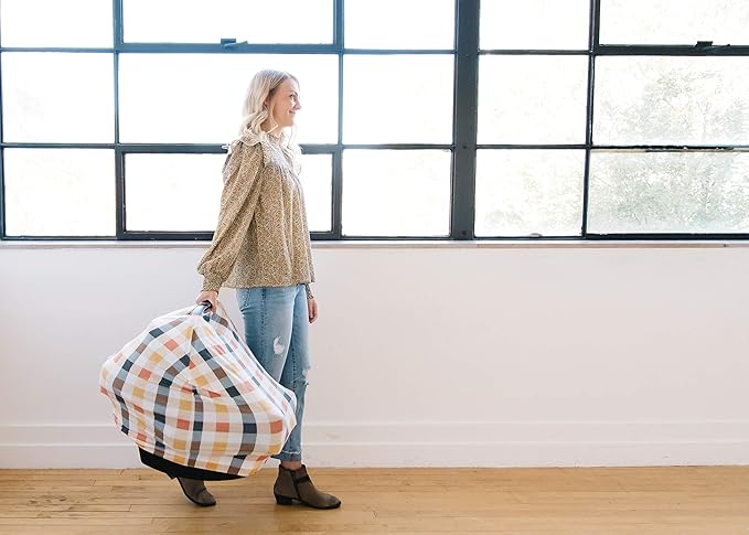 Baby Car Seat Cover Canopy and Nursing Cover Multi-Use Stretchy 5 in 1 Gift Harvest by Copper Pearl