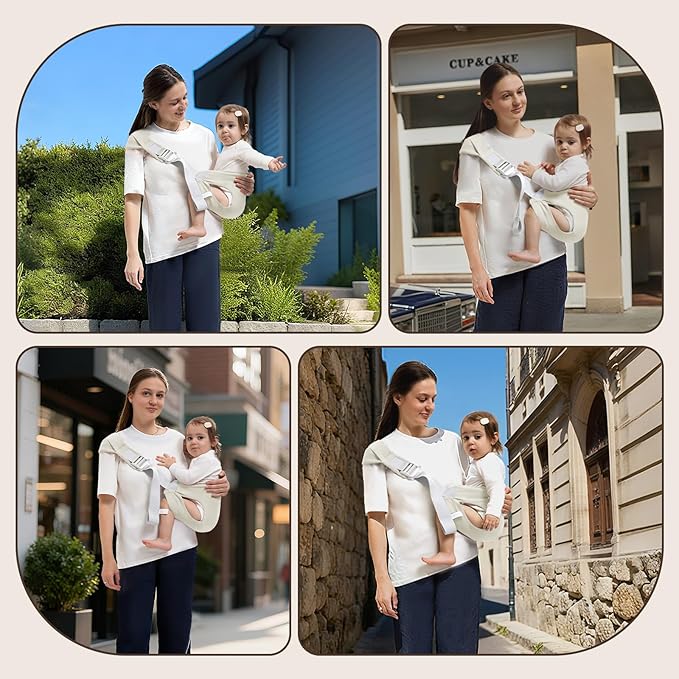 Toddler Carrier for 25-60 lbs,Comfortable&Lightweight Baby Sling Carrier,Adjustable with Left/Right Shoulder Straps,One Size Fits All,Ideal for Shopping and Travel-Khaki