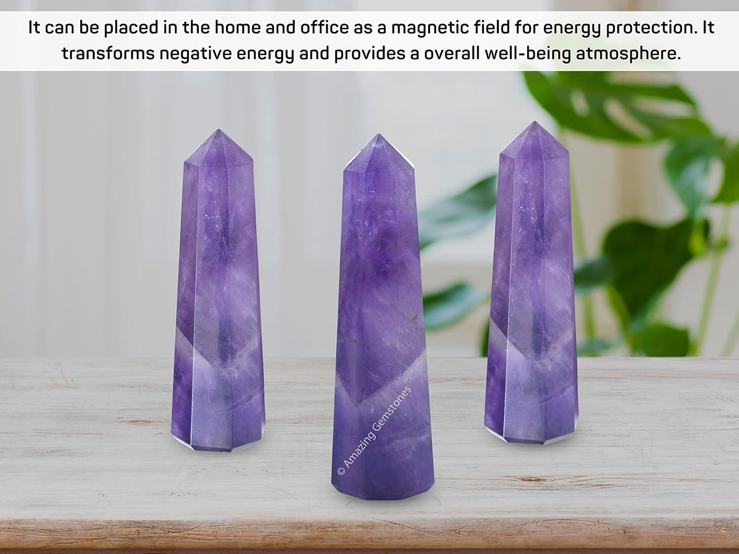 Amazing Gemstone Amethyst Crystal Towers ~ Natural Healing Crystal Point Obelisk for Reiki Healing and Crystal Grid (3- Inch)