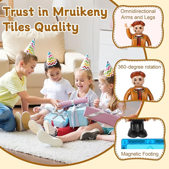 15 Pieces Magnetic People Figures for Kids, Magnet Play People Perfect for Magnetic Tiles Building Blocks STEM Learning Magnet Toys for Boys Girls Ages 3 4 5 6 7+ Years Birthday Gifts(Styles May Vary)