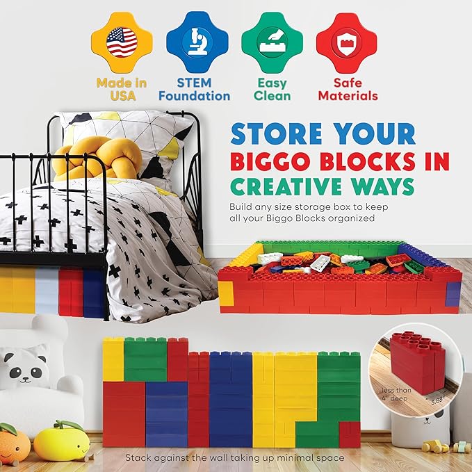Large Building Blocks for Kids Ages 3-8 – 288 Piece Mega Set – Indoor & Outdoor STEM Toy for Boys & Girls