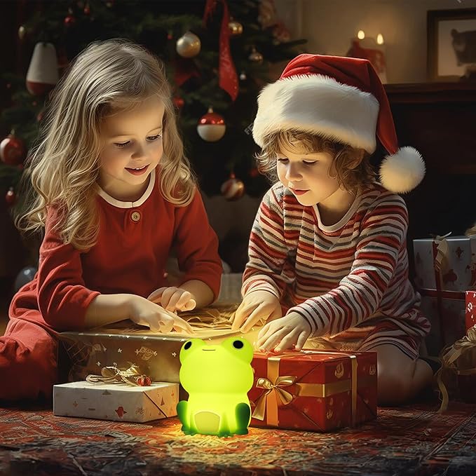 Lampeez Frog Night Light, Cute Frog Gifts, Soft Silicone Lamp Nursery Nightlight LED Night Light, Bedroom Decor as Xmas Birthday Gifts for Boys Girls