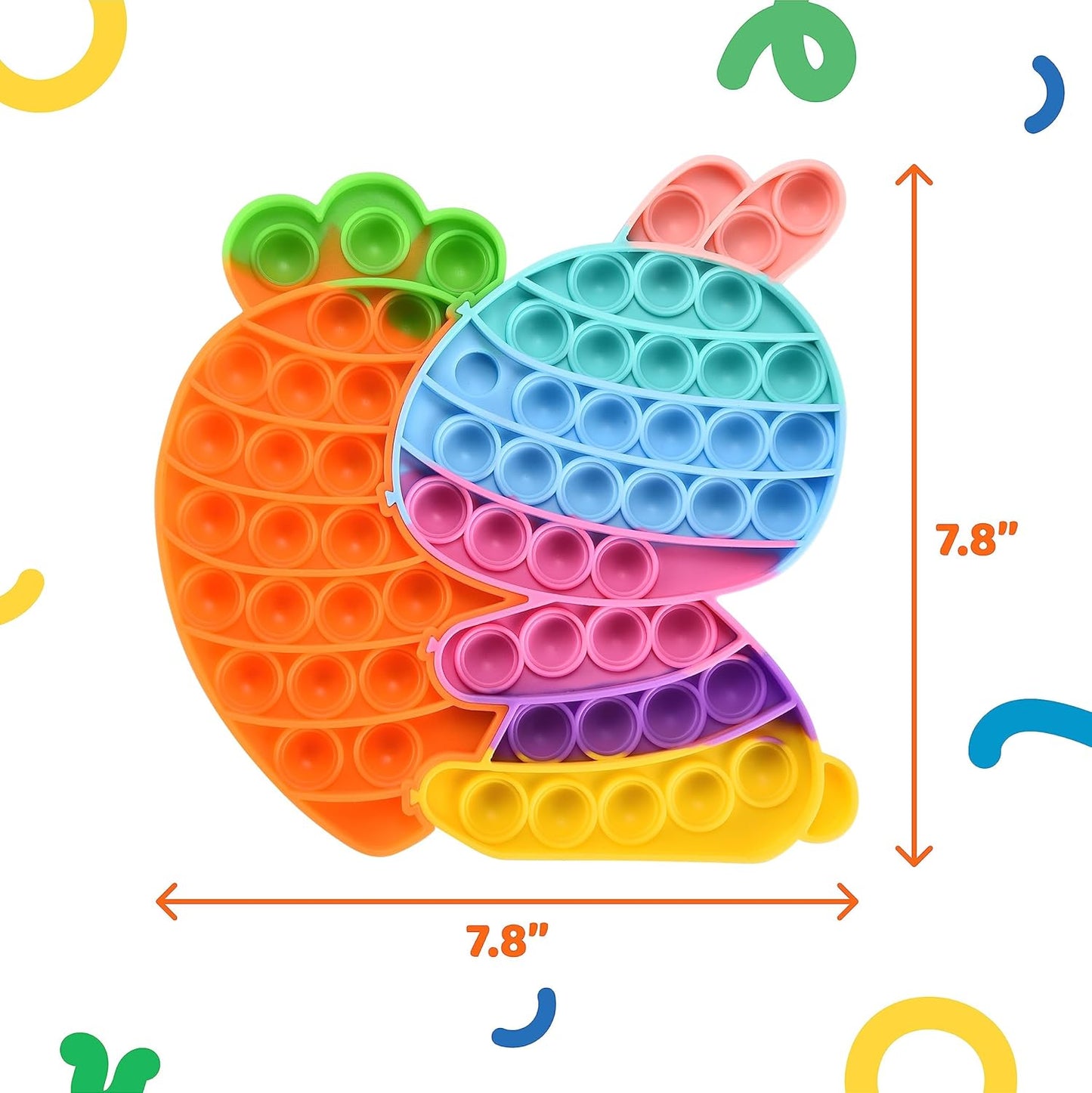 Dazmers Set of 2 Fidget Popper - Pop Fidget Bubble Sensory Toys 2 Pieces - Stress Bubble Popper Finger - Silicone Pressure Relieving Circle Toys for Kids, Toddlers - Autism Special Needs Toy