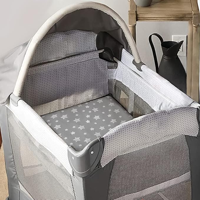 Waterproof Bassinet Sheets 2 Pack, Compatible with Graco Travel Lite Crib, Soft and Breathable 31" X 21"