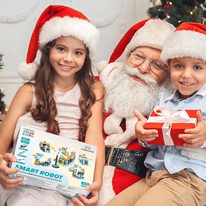 Makerzoid Smart Robot,72-in-1 STEM Educational Toy, Electronic Building Robots Toy, Robotics Learning Kit, Logical Training Kit, DIY Robot Building Set for Kids Ages 6+