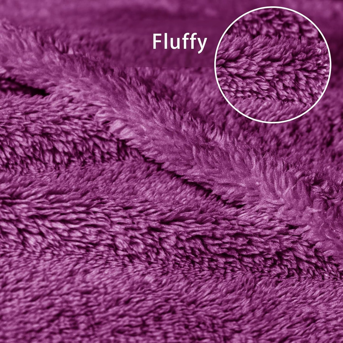 Exclusivo Mezcla Queen Size Flannel Fleece Blanket, Super Soft Velvet Plush Bed Blanket, Fuzzy Cozy and Warm for All Seasons, 90x90 Inches, Purple