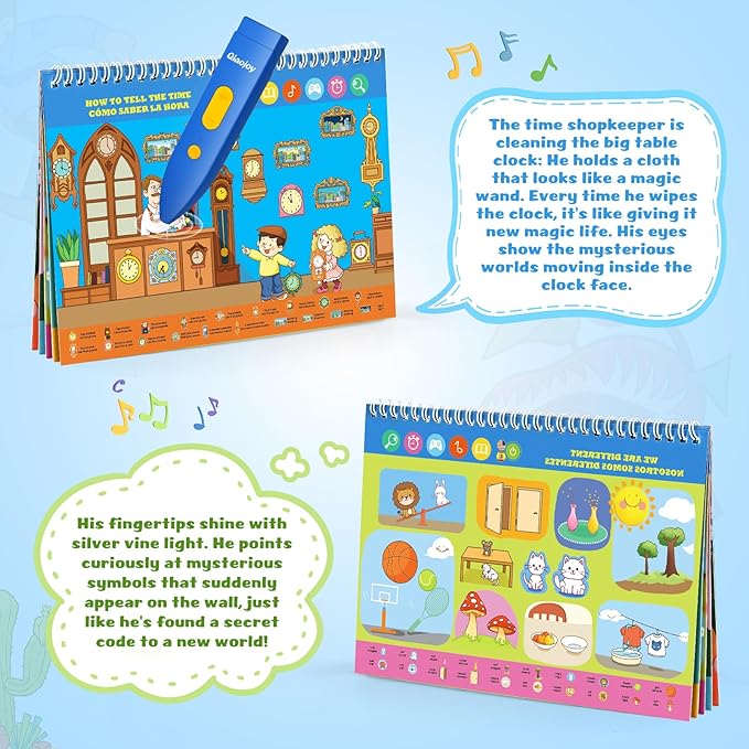 Interactive Search and Find Activity Books for Kids Ages 3-5, Toddler Travel Games Toys for Car Airplane, Road Trip Activities for Kids 4-8, Educational Preschool Learning Toys Gift with a Talking Pen