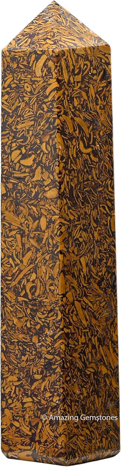 Amazing Gemstone Large Mariyam Jasper Calligraphy Jasper Crystal Towers ~ Natural Healing Crystal Point Obelisk for Reiki Healing and Crystal Grid (5.5 to 6 INCH)