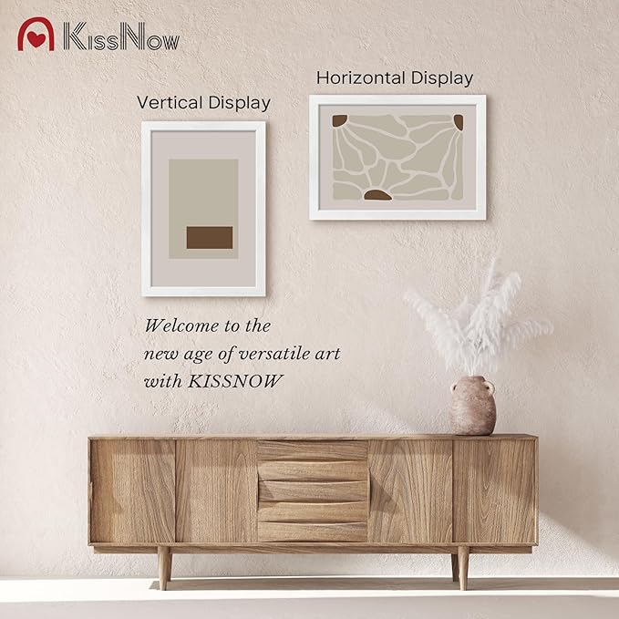 13x19 Picture Frame 2 Pack, White Solid Wood, Wall Gallery Poster Frame