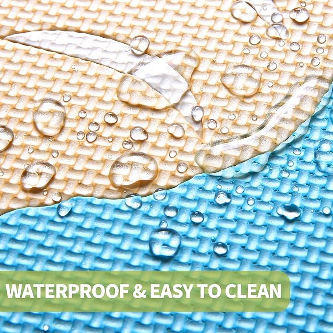 Coolcandy Baby Play Mat, 25Pcs Interlocking Puzzle Floor Mat, with Safety Fence - 0.4" Thick Non-Toxic EVA Foam Play Mat, for Infants & Toddlers 3-36 Months, Soft Puzzle Tiles for Play Areas