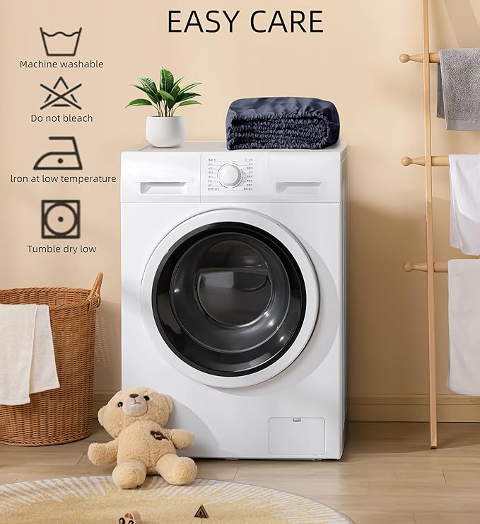 HBHLFZ Crib Sheets for Boys, Girls, 28x52 Inch Fitted Crib Sheet - 8 Inch Deep Pocketed Fixed Sheet - Soft and Comfortable Microfibre - Fits Standard cot and Toddler mattresses, Dark Blue