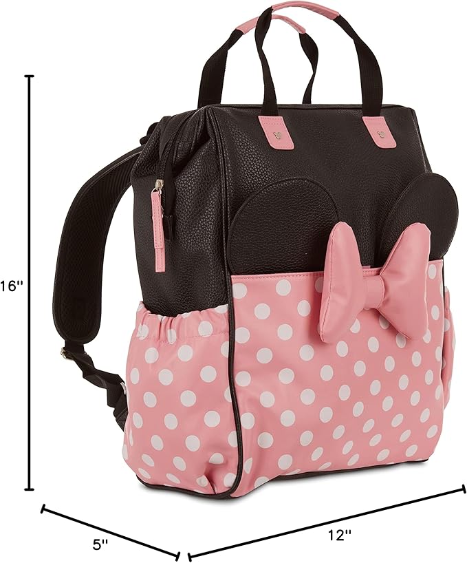 Disney Cudlie Diaper Bag Backpack for Moms | Large Spacious Diaper Bag for Baby Boys and Girls | 16-Inches High Multi-Function Backpack with Cute Characters