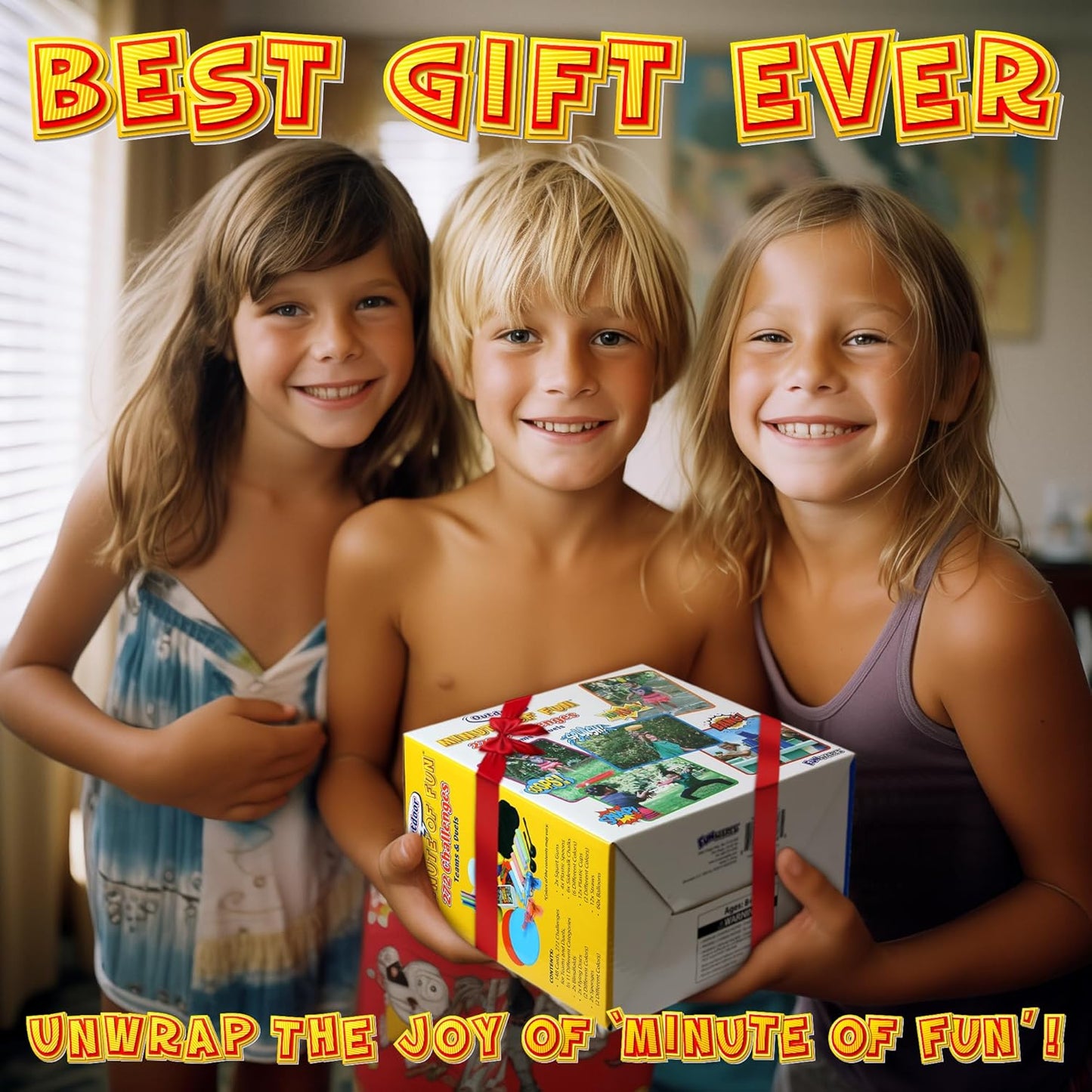 Funwares Minute of Fun Game - Minute to Win It Games for Kids, Adults, Teens, Families, Game Night, Gift for Home, Birthdays, or Travel. 2-12 Players! Outdoor - 272 Challenges