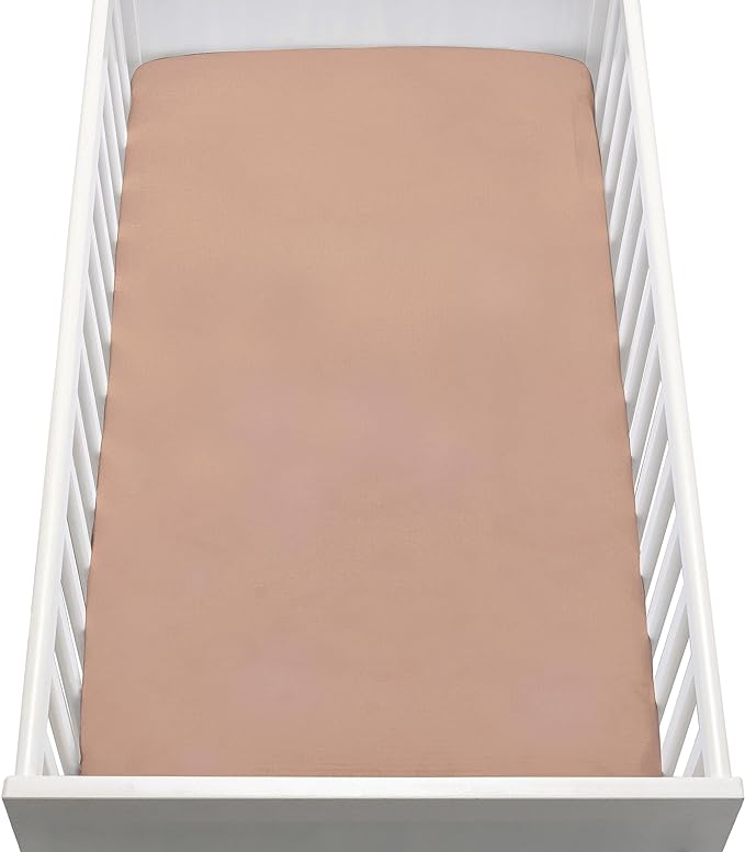 Newton Baby Fitted Single Layer Crib Sheet (2-Pack) - Ultra Breathable and Soft, Organic Cotton, Fits All Standard Cribs, Clay
