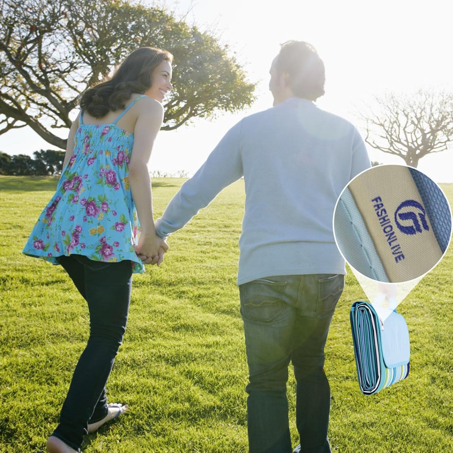 Beach Blanket Extra Large Picnic Blankes Sandproof Waterproof Outdoor Indoor Blanket Lightweight Handy Mat Portable Beach Mat for Camping Hiking Travel Park Grass 80" x 80"