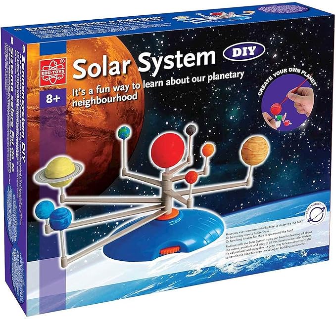 AmScope Kids Solar System Planetarium – Build-It and Paint-It DIY STEM Science Kit with Paint and Brush