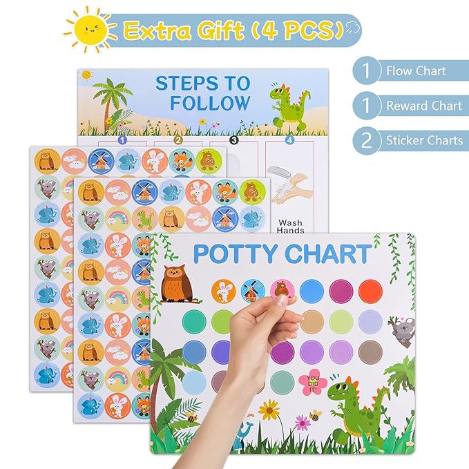 MCGMITT Potty Training Toilet Seat for Toddlers Boys Girls, Portable Baby Toilet Folding Kids Potty Chair Cover with Splash Guard for Travel, Including 3 Non-Slip Feet and Storage Bag (Blue)