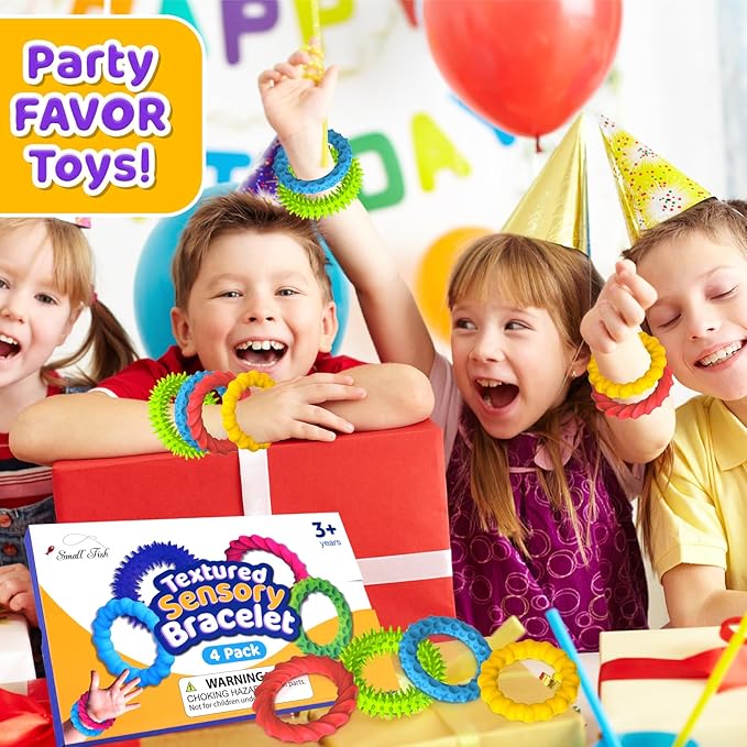 Sensory Fidget Toys for Kids Adults - 4 Pack Stretchy Fidget Bracelet | Texture & Calming Autism Sensory Toys for Special Needs Autistic Children | Calm Down Toy for Toddler Girls Boys