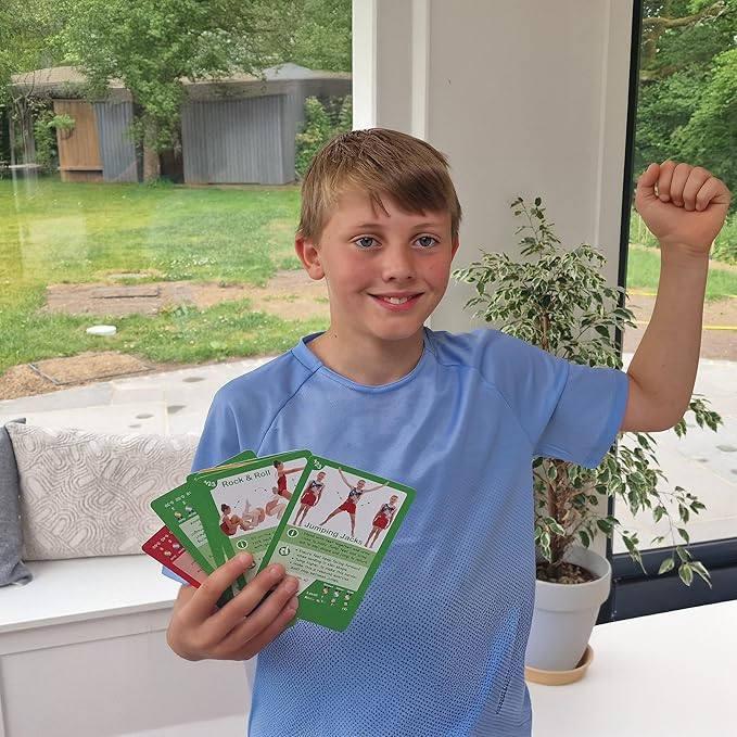 Shuffle Up American Football Card Game โ Kids Outdoor Garden Games with 70+ Fun & Active Fitness Workout Cards, American Football Gifts for Boys & Girls, Fun Family Games