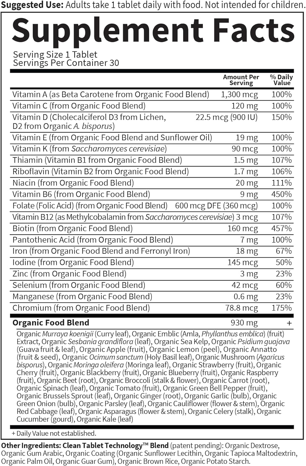 Garden of Life Organics Prenatal Vitamins - 30 Tablets, Prenatal Once Daily Whole Food Vitamins for Women with Folate not Folic Acid, Vitamin D3, Iron, Vegan One a Day Prenatal Multivitamin