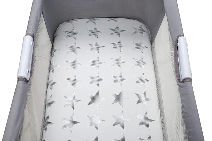 Onacosht Bassinet Sheets for Baby Boy and Girl, Stretchy Breathable Fitted Sheet Universal for Bassinet Cradle Hourglass Oval Rectangle Pad/Mattress, 4 Pack Stripe Star Cloud and Arrow Printing