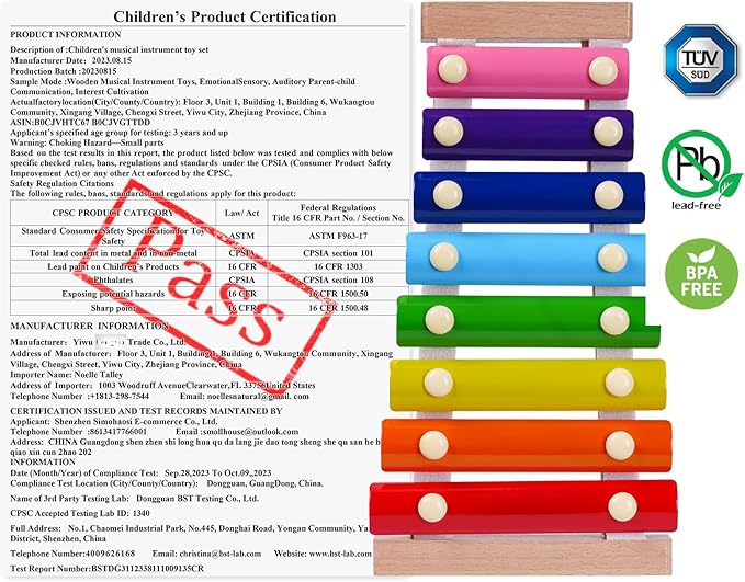 Xylophone for Toddlers 1-3 Kids Musical Instruments for Toddlers 1-3 Baby Kids Wooden Toy Toddler Xylophone for Babies 6 Months and Up Wooden Kid's Preschool Musical Instruments