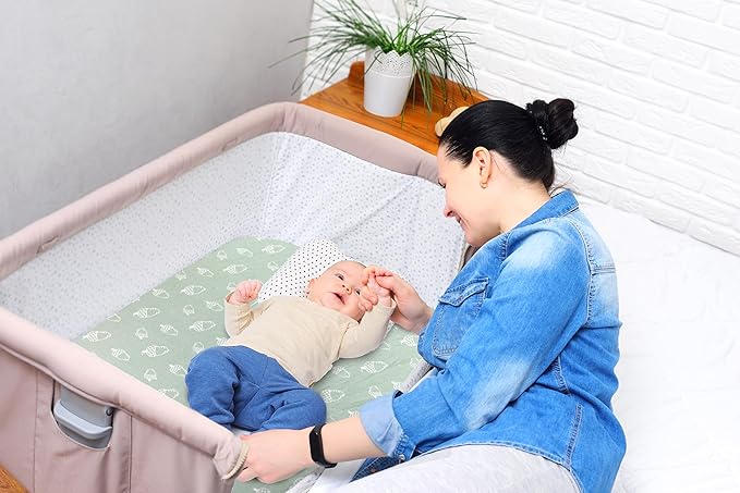 Bublo Baby 100% Organic Cotton 3 Pack and Play Sheets Fitted 38x24 – Soft Breathable Mini Crib Mattress Sheets for Baby, Portable Crib Sheets for Playpen or Travel Crib