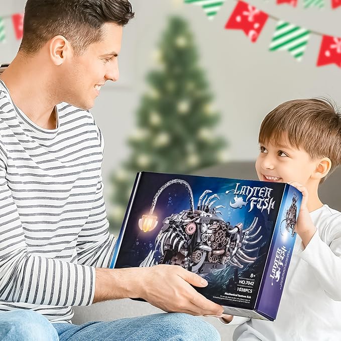 XITALAXU Mechanical Fish Building Sets,Ocean Animal Collection Toy,Adults Home or Office Decor,STEM Building Gift for Teens Boys and Girls 8-14 (1038PCS)