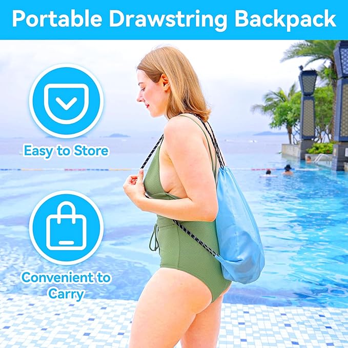 Baby Carrier, Dual-Use Adjustable Baby Sling Support Infant Chest Holder with Drawstring Backpack for Newborn to Toddler 13-33 lbs Swimming Pool Beach Land (Blue)