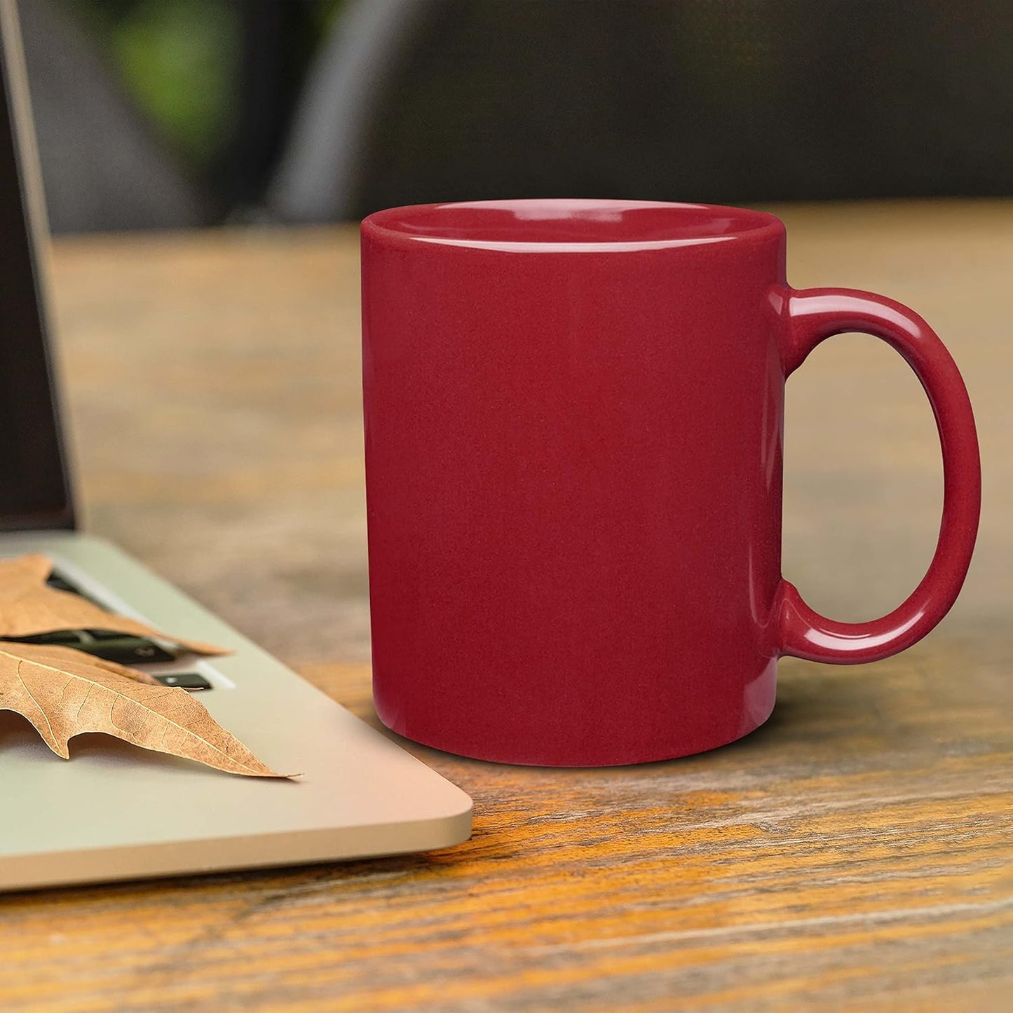 DISCOUNT PROMOS Ceramic Coffee Mugs 11 oz. Set of 10, Bulk Pack - Coffee cup set, Iced coffee cup, Gaming mug - Red