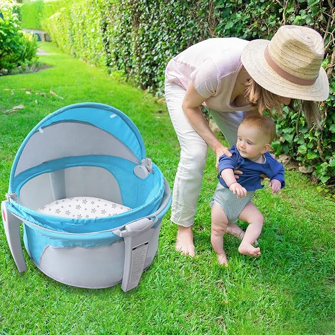 Bassinet Sheets Compatible with Fisher-Price On-The-Go Baby Dome, 2 Pack, 100% Jersey Knit Cotton Fitted Sheets, Breathable and Heavenly Soft, Grey Hearts and White Stars Print for Baby