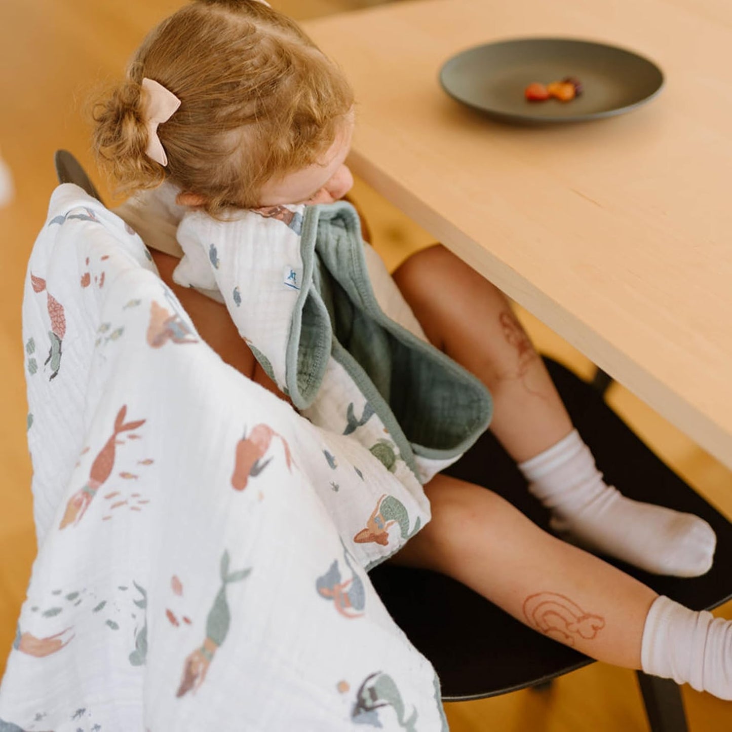 Little Unicorn Original Premium Cotton Quilt | Multi-Layered & Extra-Soft Muslin Fabric |for Babies & Toddlers (Mermaids)