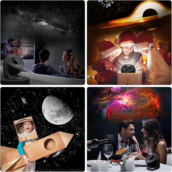 Galaxy Projector, 13 in 1 Home Planetarium Galaxy Projector for Bedroom, Star Projector Galaxy Light with Timer, Night Light Projector for Kids Adults, Ceiling Projector, Room Decor-Black