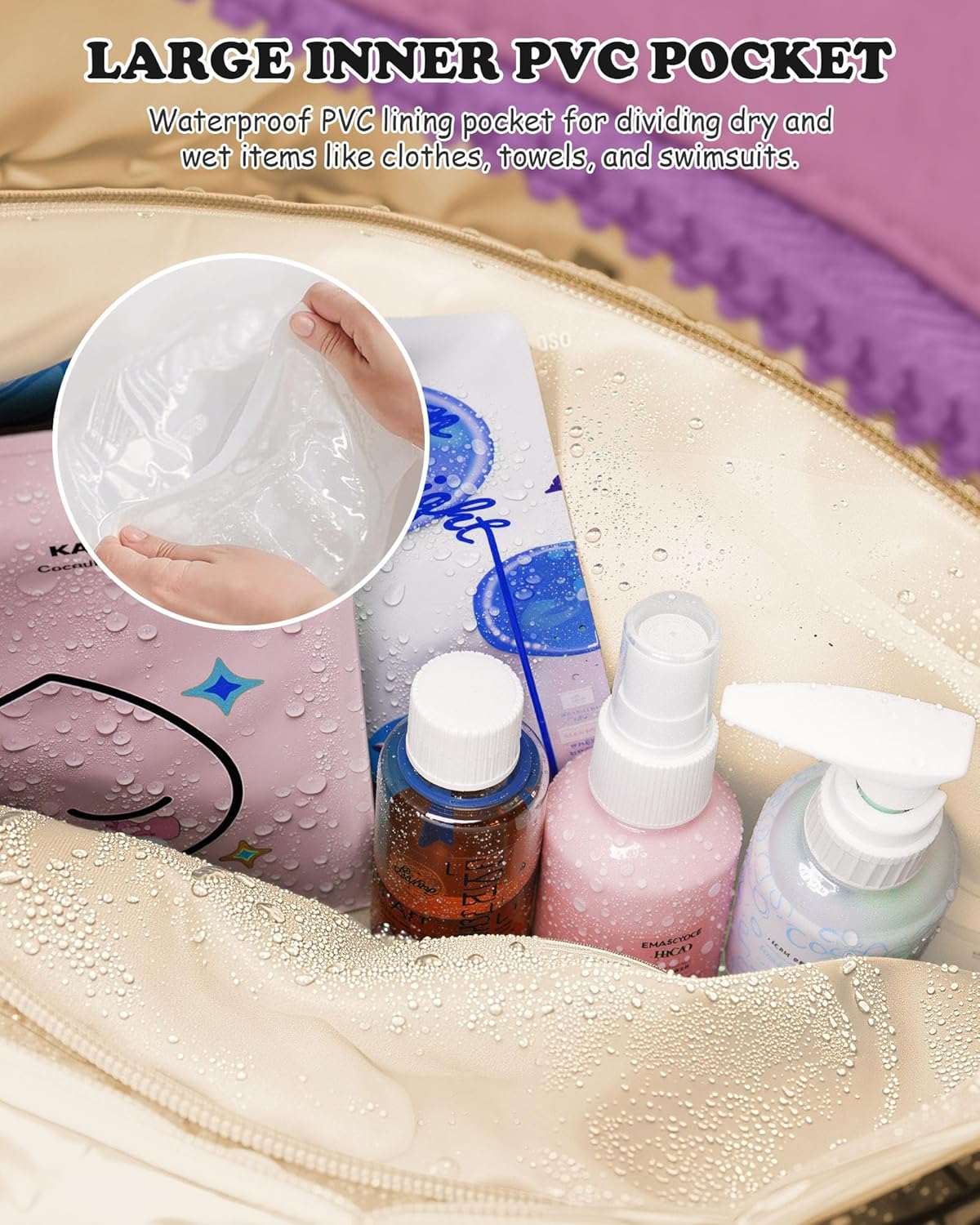 Duffle Bag with Initial, Spend The Night Bags for Women,Overnight Bag with Wet Pocket,Gifts for Friends-Lightweight Travel Bags Personalized Gym Tote with Makeup Pouch