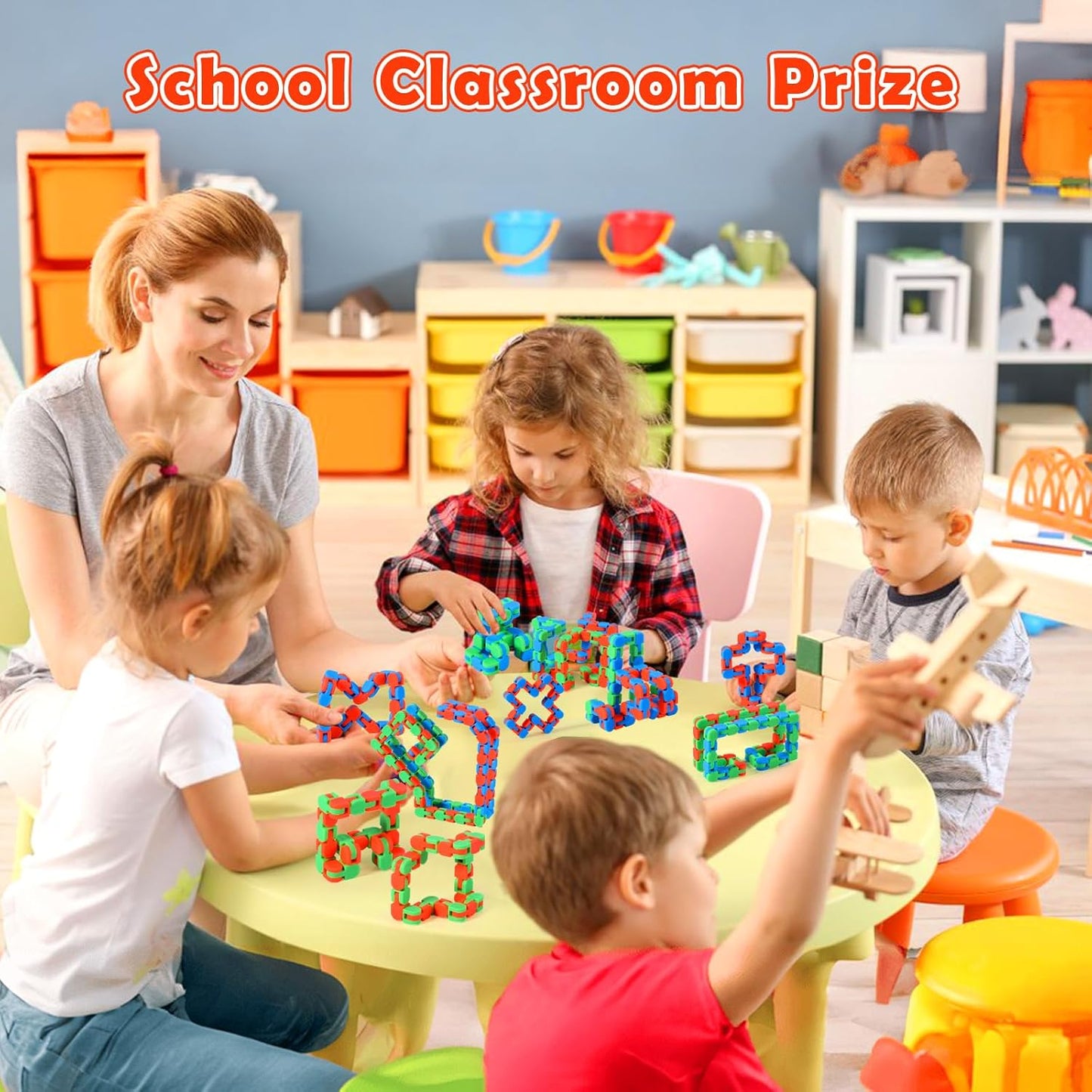 SCIONE 24 Pack Wacky Tracks Fidget Toys Sensory Toys Gifts for Kids Classroom Back to School Gifts Birthday Party Favors Goodie Bags Fillers Snake Click Toys Autism Stress Relief Toys for Kids