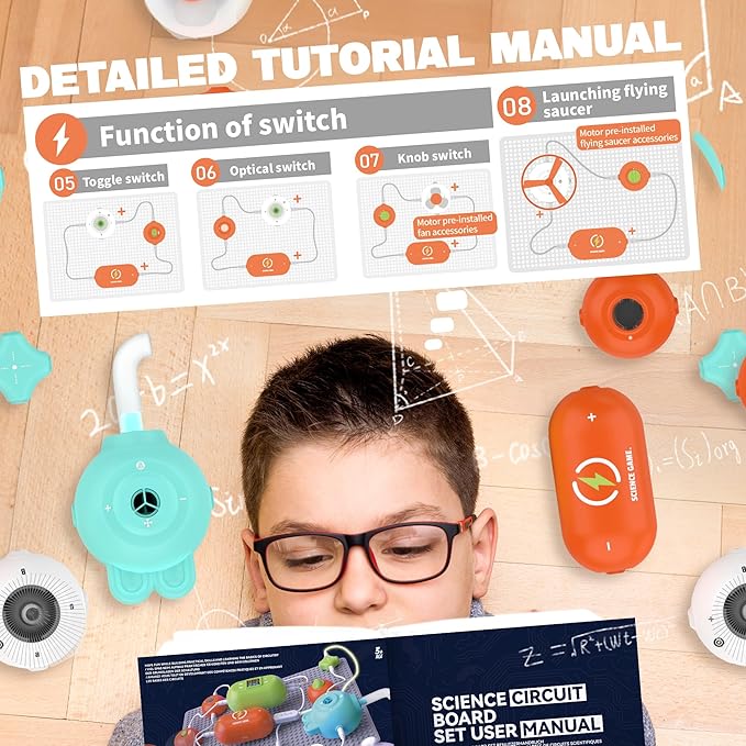 Science Kits for Kids - STEM Kits for Kids, Electronics Exploration Kit, 140+ Projects, 10+ Circuit Parts, STEM Educational Toy Gifts for Kid Boys Girls Ages 3 4 5 6 7 8 9 10 11 12