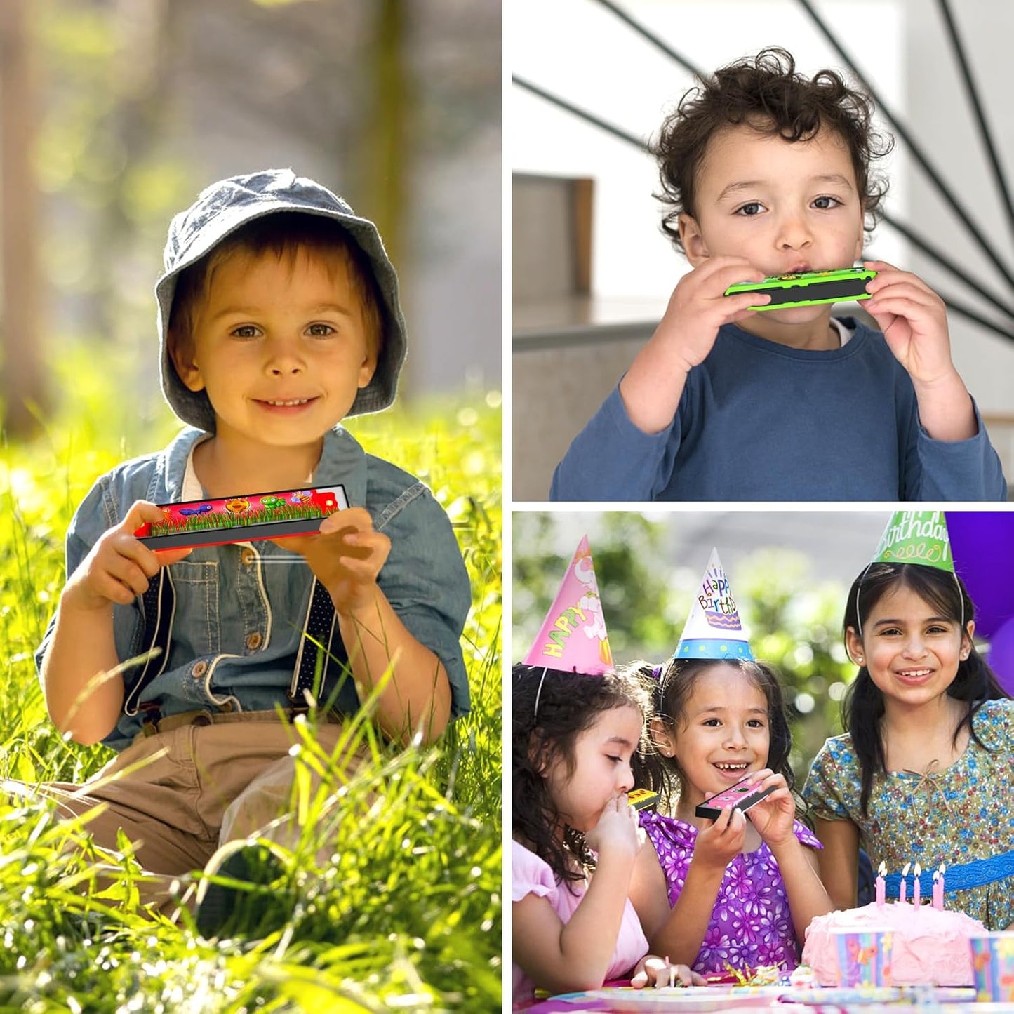 20 Pcs Harmonica for Kids Birthday Party Favor Musical Instrument, Return Gift Cartoon Double Row Harmonica Bulk Toy for Kids Party Favors Goodie Bags Stuffers & Operation Christmas Child Items