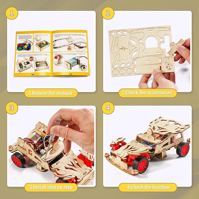 STEM Kits for Kids Age 8-10, STEM Toys for Boys 8-12, Remote Control Model Car Building Kits, Wood 3D Puzzles 8-13, Science Crafts Projects, Gifts for 8 9 10 11 12 13 14 Year Old Teen Boys Girls