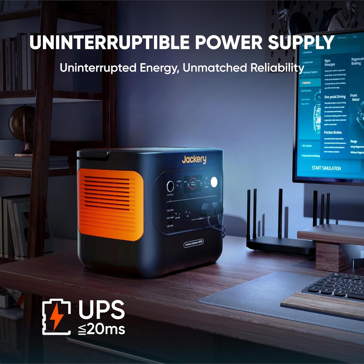 Jackery Solar Generator 2000 v2 with 2x200W Solar Panels, 2042Wh/2200W LiFePo4 Portable Power Station, 20ms UPS Home Backup, USB-C PD 100W Fast Charging for Power Outages, Emergencies, Camping & RVing