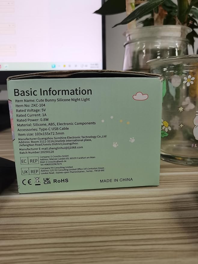 LOVERUIS Night Lights Squishy Light Bunny Colorful Night Light for Kids 1/3 Hours Timer Dimmable Rabbit Gift Kid Dog Cute Decor