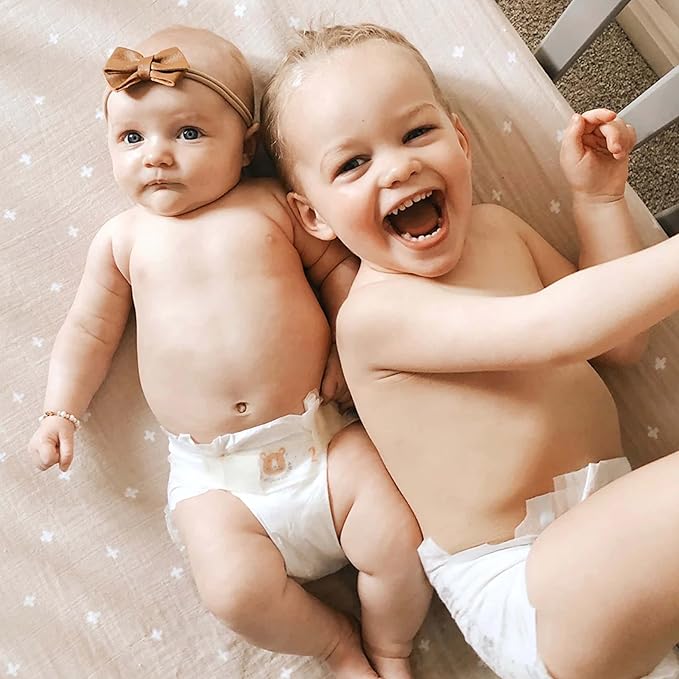 Little Unicorn Premium Crib Sheet | Breathable & Super-Soft Muslin Fabric (Taupe Cross)