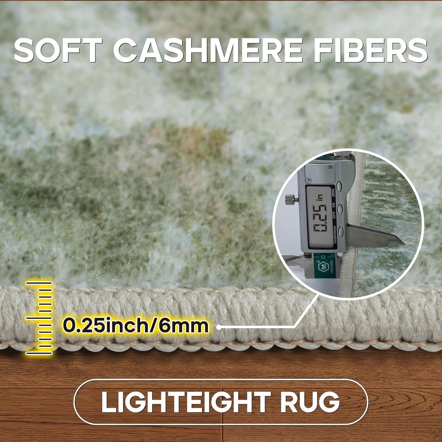 8x10 Area Rugs for Living Room Rug Washable: Modern Large Rug for Dining Room Bedroom Carpet Non Slip 8 by 10 Indoor Abstract Nursery Home Office Green