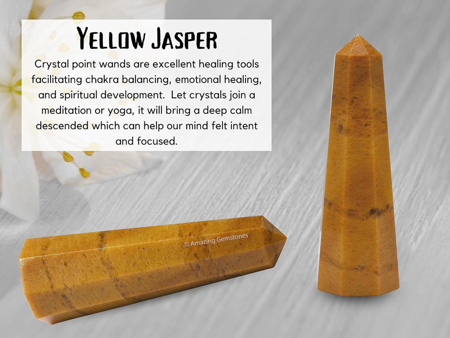 Amazing Gemstone Yellow Jasper Crystal Towers - Natural Healing Crystal Point Obelisk for Reiki Healing and Crystal Grid (3 Inch)