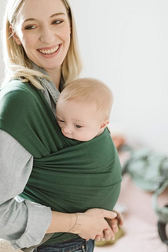 Boba Baby Wrap Carrier – Original Baby Sling Carrier for Newborns (7–35 lbs), Soft, Secure, Hands-Free & Ergonomic, Ideal for Comfortable Bonding, New Parents (Serenity Rainforest)