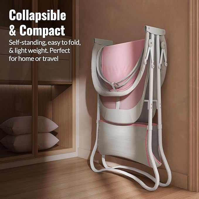 Dream On Me Karley Bassinet in Grey and Pink