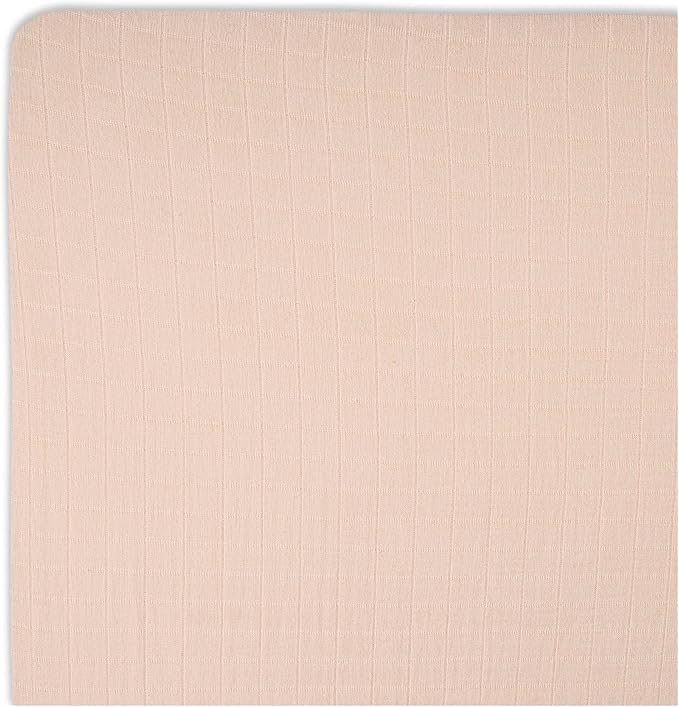 Crane Baby Cotton Sateen Fitted Sheet, 28x52'', Desert Rose, Pink Crib Sheets for Girls, Soft Cotton Crib Sheets for Girls, Nursery Decor for Girl Nursery, Elastic Pockets