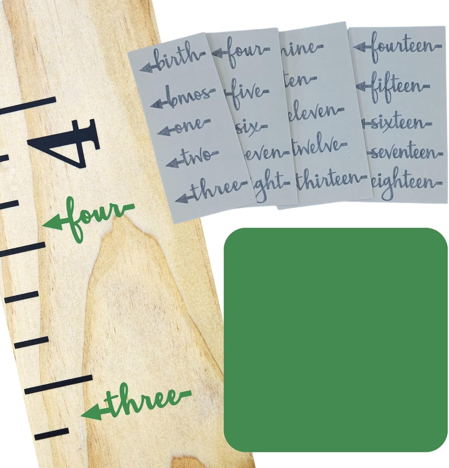 Little Acorns ADD ON - DIY Vinyl Growth Chart Ruler - Height Marker Arrows ONLY - Script - Straight