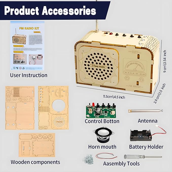 STEM Toys for Kids Age 8-14, Science Kits Educational DIY Radio Building Set - Wooden 3D Puzzle Electronics for 8-12 Year Olds