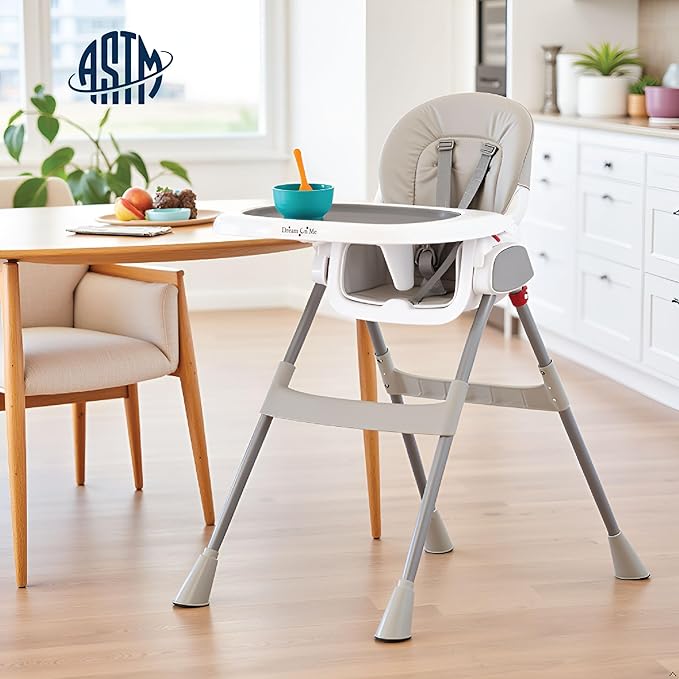 Dream On Me Portable 2-in-1 Tabletalk High Chair, Convertible Compact High Chair, Light Weight Portable Highchair, Grey