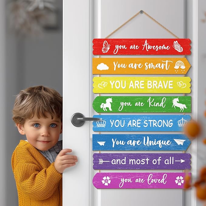 Rainbow Room Decorations For Girls, Kids Room Decor, Inspirational Wall Decor, Little Kids Bedroom Decor,Bedroom Deco For Teen Girls,Nursery Wall Deco (Rainbow)